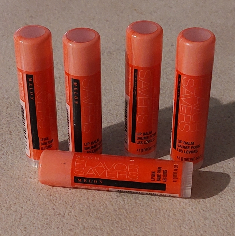 Lot of 5 Avon 2019 Flavor Savers Lip Balms Melon Chap Sticks Discontinued Sealed